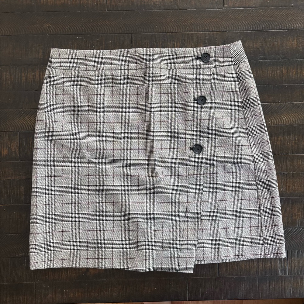 NWT LOFT Gray Plaid Pencil Skirt